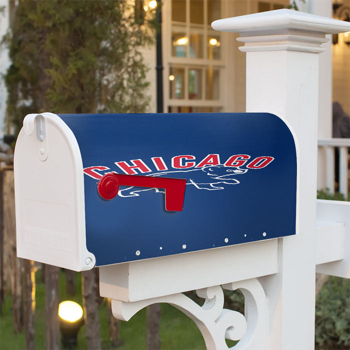 Chicago Cubs Bear Mlb Team Magnetic Mailbox Cover 18" X 21" Outdoor Decor