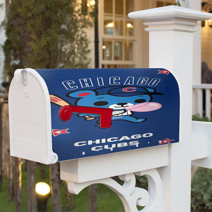 Chicago Cubs Little Bear Magnetic Mailbox Cover 18" X 21" Outdoor Decor
