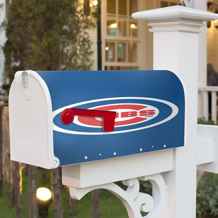 Chicago Cubs Logo On Blue Magnetic Mailbox Cover 18" X 21" Outdoor Decor