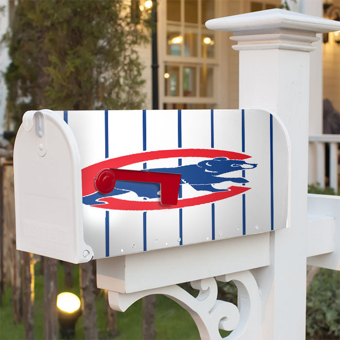 Chicago Cubs Stripe Logo Magnetic Mailbox Cover 18" X 21" Outdoor Decor