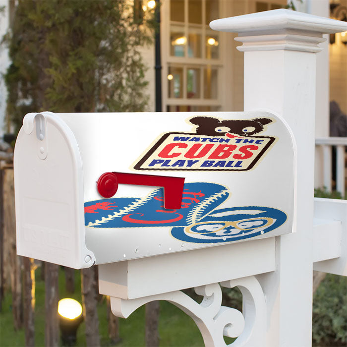 Chicago Watch The Cubs Baseball Magnetic Mailbox Cover 18" X 21" Outdoor Decor