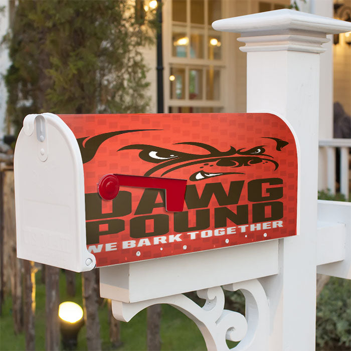 Cleveland Browns Dawg Pound Bark Together Magnetic Mailbox Cover 18" X 21" Outdoor Decor