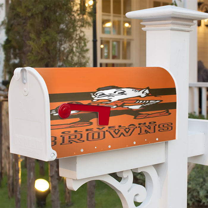 Cleveland Browns Original Stripes Magnetic Mailbox Cover 18" X 21" Outdoor Decor