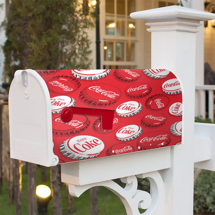 Coca-Cola Caps Magnetic Mailbox Cover 18" X 21" Outdoor Decor