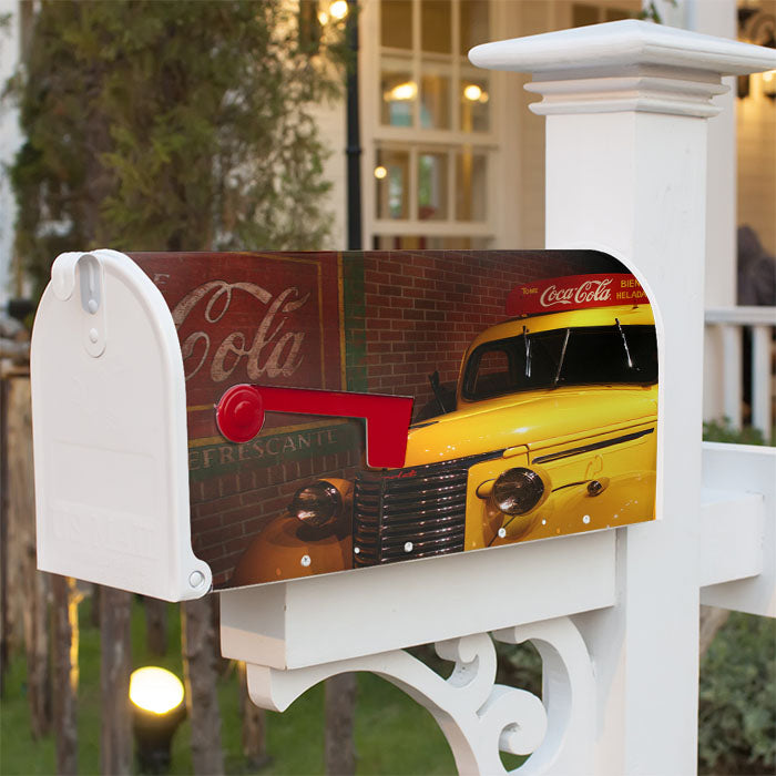 Coca Cola Truck Design Magnetic Mailbox Cover 18" X 21" Outdoor Decor