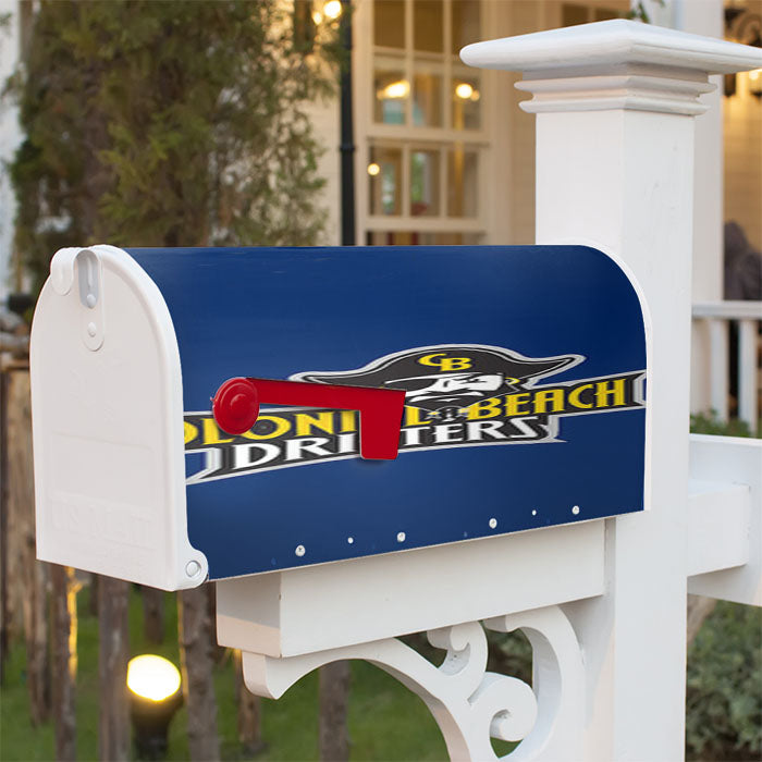 Colonial Beach Drifters Baseball Logo Blue Magnetic Mailbox Cover 18" X 21" Outdoor Decor