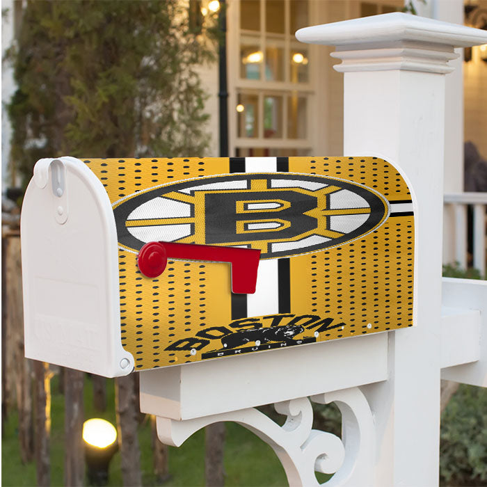 Custom Boston Bruins Hockey Magnetic Mailbox Cover 18" X 21" Outdoor Decor