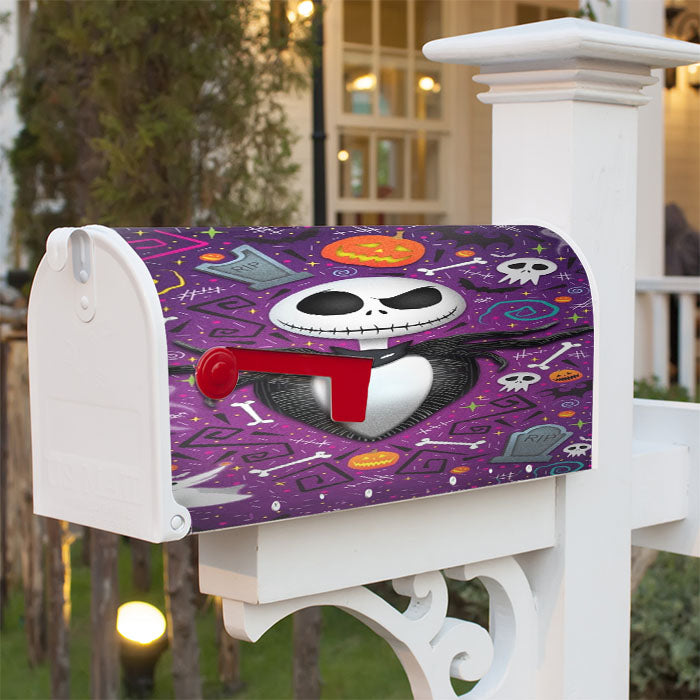 Cute Nightmare Before Christmas Purple Wallpaper Magnetic Mailbox Cover 18" X 21" Outdoor Decor