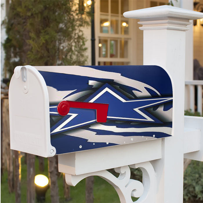 Dallas Cowboys Blue 1 Magnetic Mailbox Cover 18" X 21" Outdoor Decor