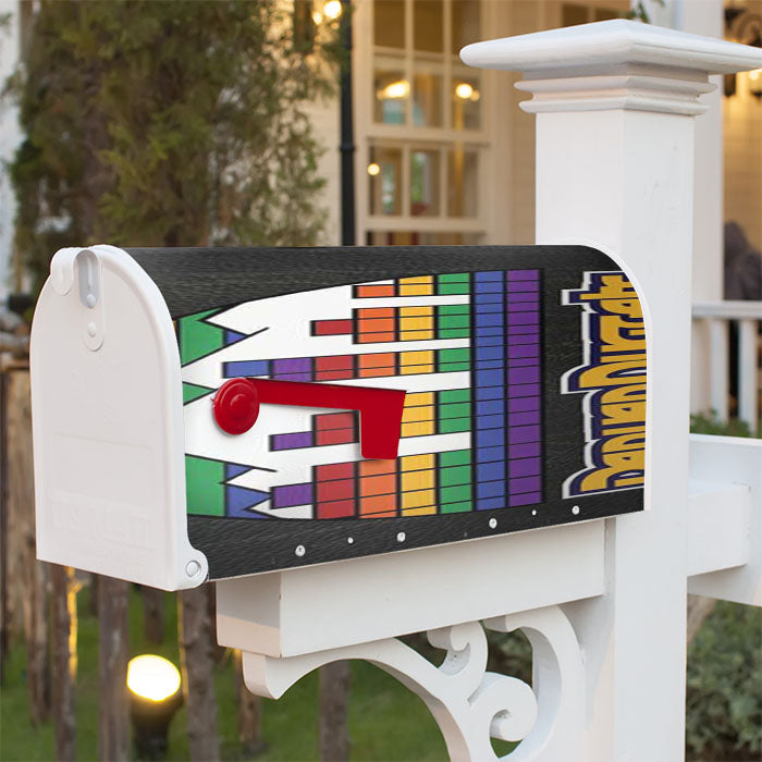 Denver Nuggets Logo Rainbow Effect Magnetic Mailbox Cover 18" X 21" Outdoor Decor