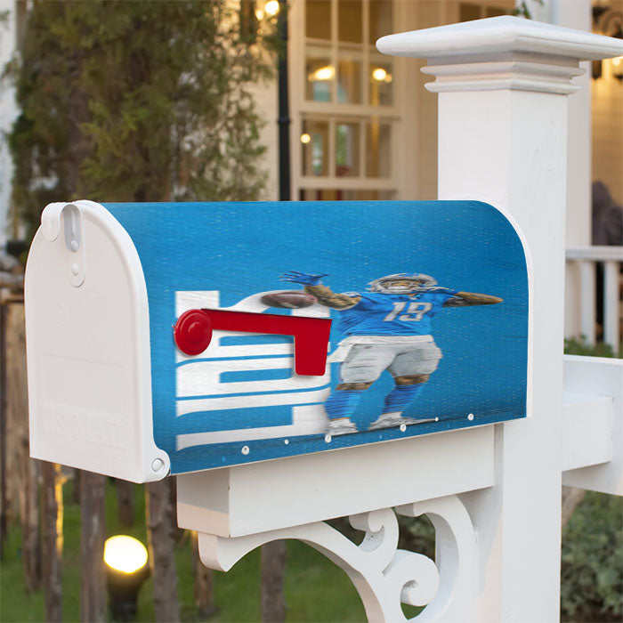 Detroit Lions Nfl Magnetic Mailbox Cover 18" X 21" Outdoor Decor