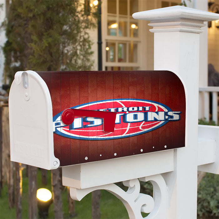 Detroit Pistons Hardwood Magnetic Mailbox Cover 18" X 21" Outdoor Decor