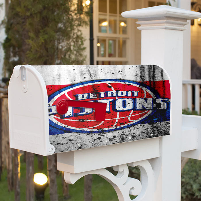 Detroit Pistons Team Logo Sports Magnetic Mailbox Cover 18" X 21" Outdoor Decor