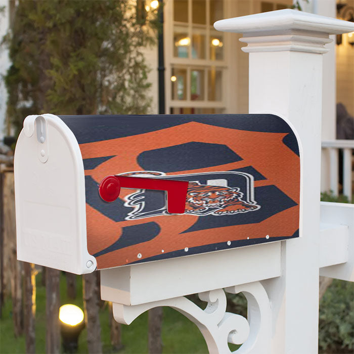 Detroit Tigers Grainy Logos Magnetic Mailbox Cover 18" X 21" Outdoor Decor