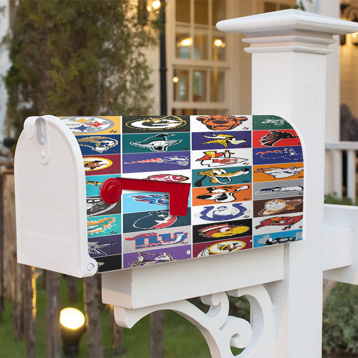 Disney Nfl Team Mashups Collage Magnetic Mailbox Cover 18" X 21" Outdoor Decor