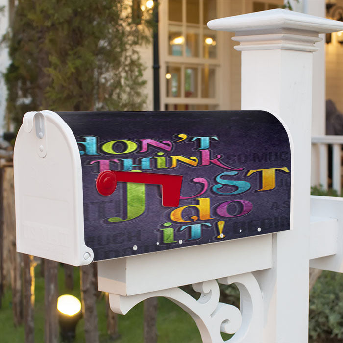 Dont Think Just Do It Magnetic Mailbox Cover 18" X 21" Outdoor Decor