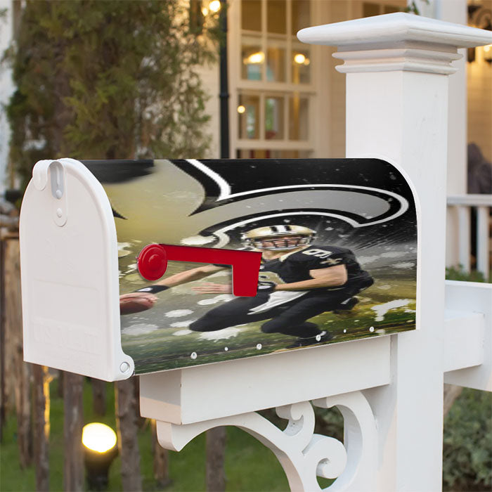 Drew Brees New Orleans Saints Nfl Magnetic Mailbox Cover 18" X 21" Outdoor Decor