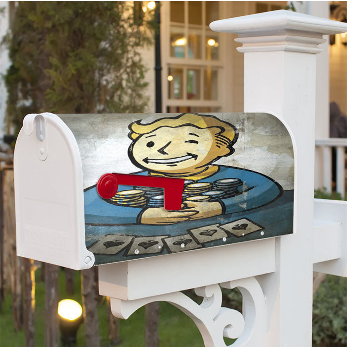 Fallout New Vegas Vault Boy Wallpapers Magnetic Mailbox Cover 18" X 21" Outdoor Decor