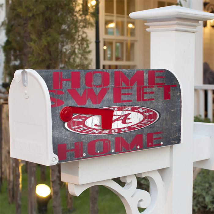 Home Sweet Home Alabama Crimson Tide Wood Texture Wallpaper Magnetic Mailbox Cover 18" X 21" Outdoor Decor