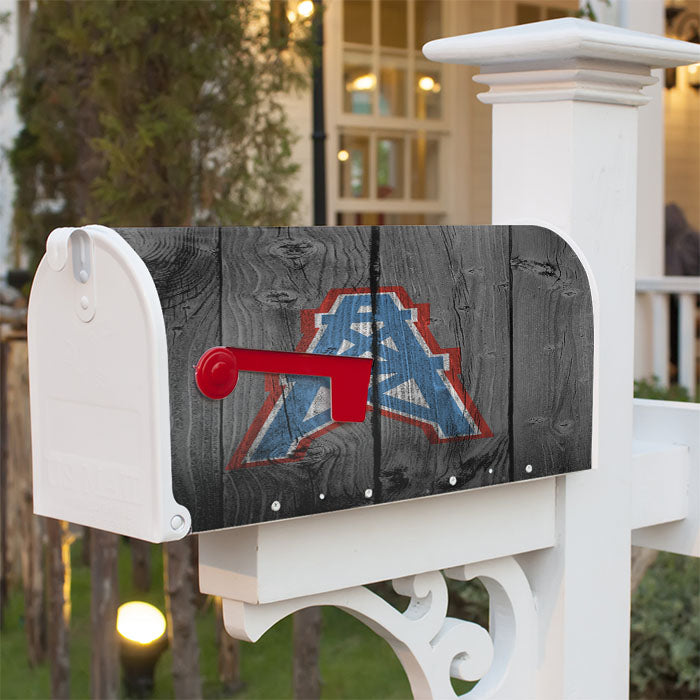Houston Oilers Nfl Logo Dark Wood Wallpaper Magnetic Mailbox Cover 18" X 21" Outdoor Decor