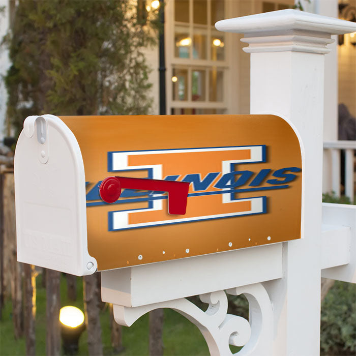 Illinois Orange Magnetic Mailbox Cover 18" X 21" Outdoor Decor