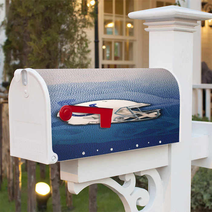 Indianapolis Colts Helmet Magnetic Mailbox Cover 18" X 21" Outdoor Decor