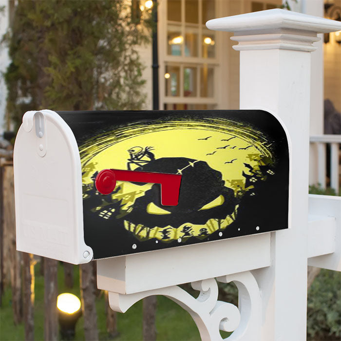 Jack And Oogie Boogie The Nightmare Before Christmas Magnetic Mailbox Cover 18" X 21" Outdoor Decor