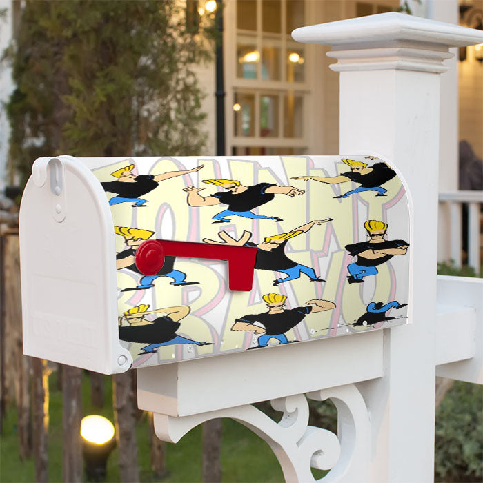 Johnny Bravo Pattern Wallpaper Magnetic Mailbox Cover 18" X 21" Outdoor Decor