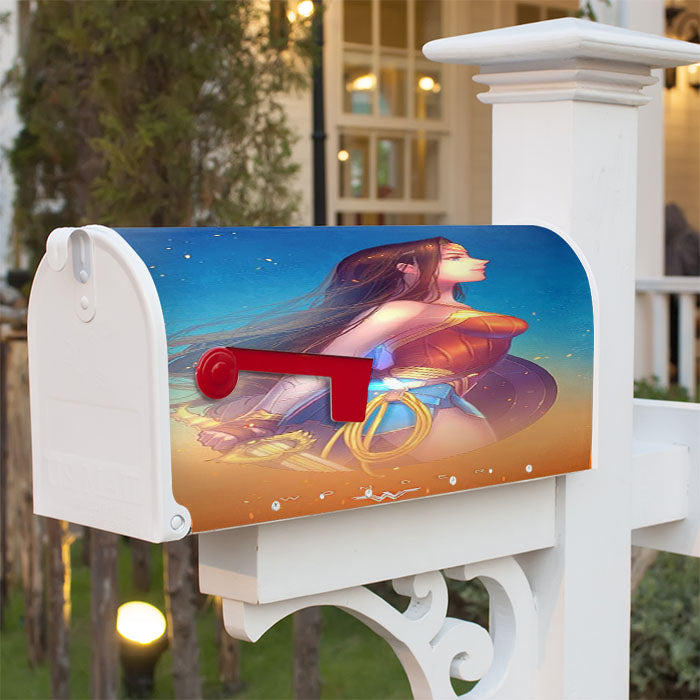 Justice League Wonder Woman Magnetic Mailbox Cover 18" X 21" Outdoor Decor