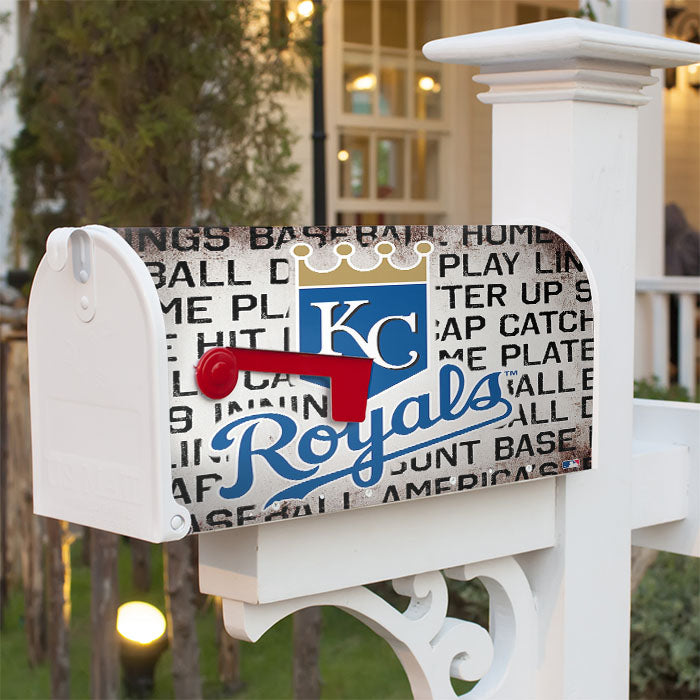 Kansas City Royals Logo On Typography Magnetic Mailbox Cover 18" X 21" Outdoor Decor