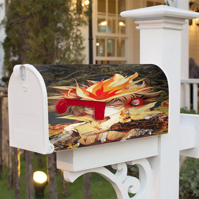 Katekyo Hitman Reborn! Fire Flame Hitman Reborn Tsunayoshi Sawada Magnetic Mailbox Cover 18" X 21" Outdoor Decor