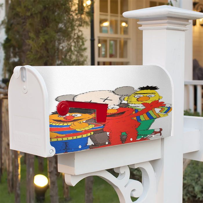 Kaws And Sesame Family Magnetic Mailbox Cover 18" X 21" Outdoor Decor