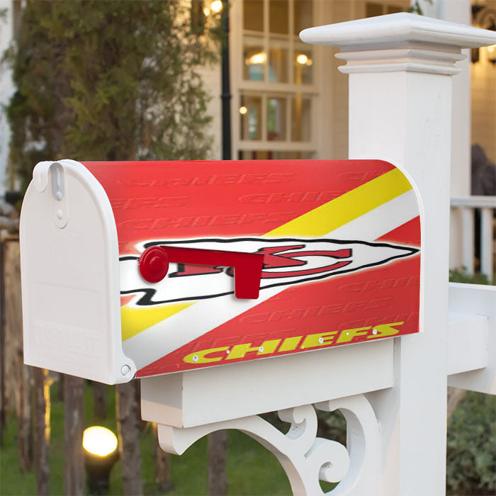 Kc Chiefs Diagonal Magnetic Mailbox Cover 18" X 21" Outdoor Decor