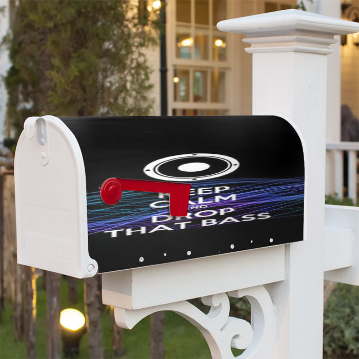 Keep Calm And Drop That Bass Magnetic Mailbox Cover 18" X 21" Outdoor Decor