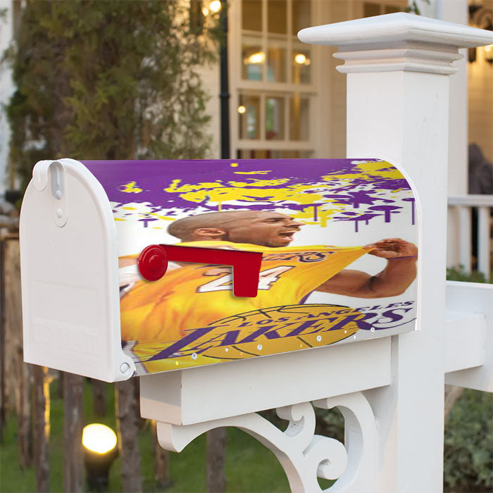 La Lakers Kobe Paint Splatter Magnetic Mailbox Cover 18" X 21" Outdoor Decor