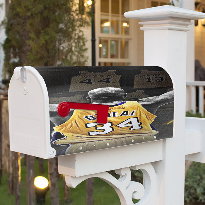 Lakers Team Number 34 Magnetic Mailbox Cover 18" X 21" Outdoor Decor