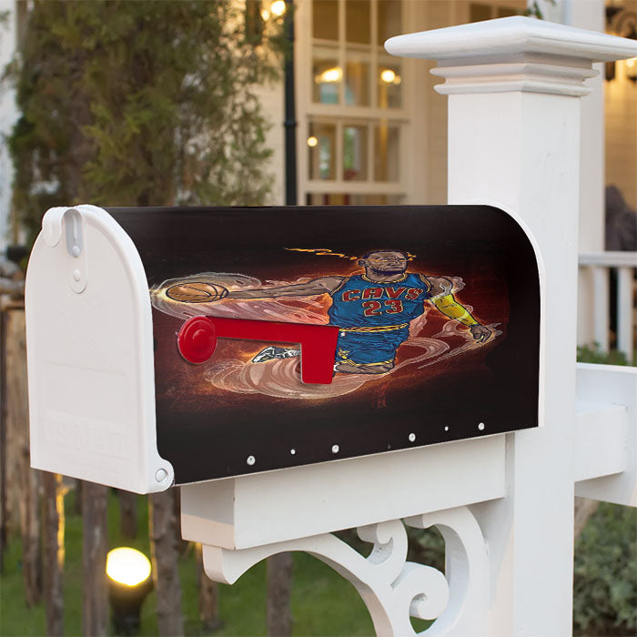 Lebron James Heat Illustration Magnetic Mailbox Cover 18" X 21" Outdoor Decor