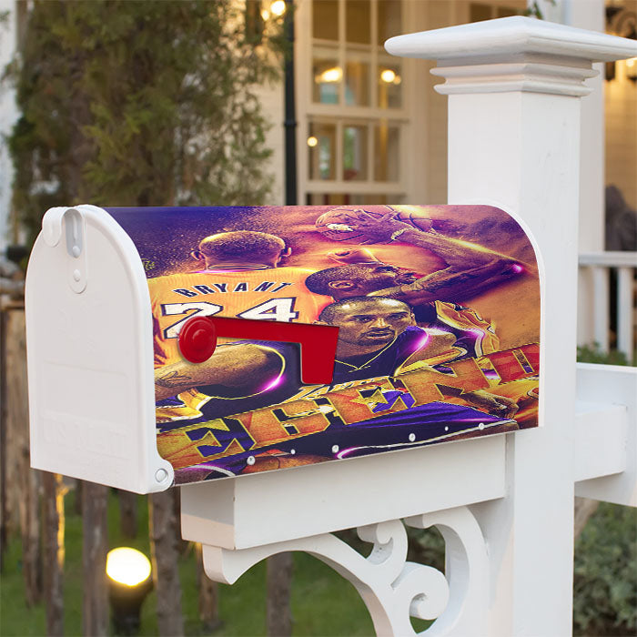 Legend Player From Lakers Team Magnetic Mailbox Cover 18" X 21" Outdoor Decor