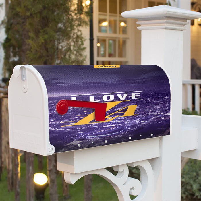 Love Los Angeles Lakers Nba Team Magnetic Mailbox Cover 18" X 21" Outdoor Decor