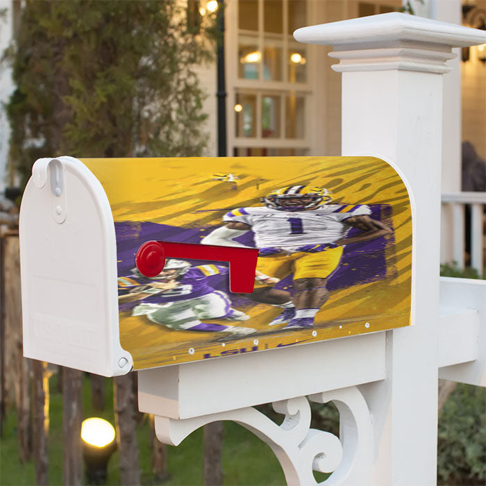 Lsu Tigers Football Magnetic Mailbox Cover 18" X 21" Outdoor Decor