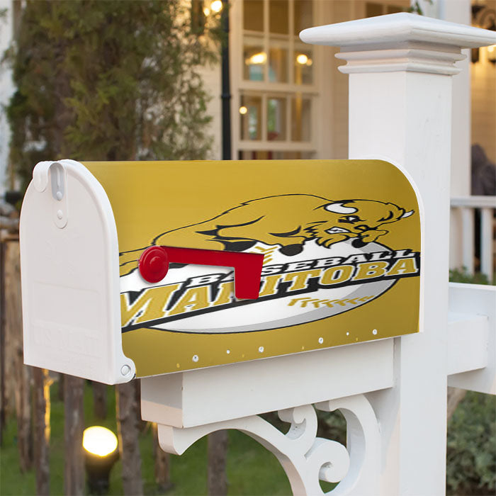 Manitoba Baseball Logo Gold Magnetic Mailbox Cover 18" X 21" Outdoor Decor