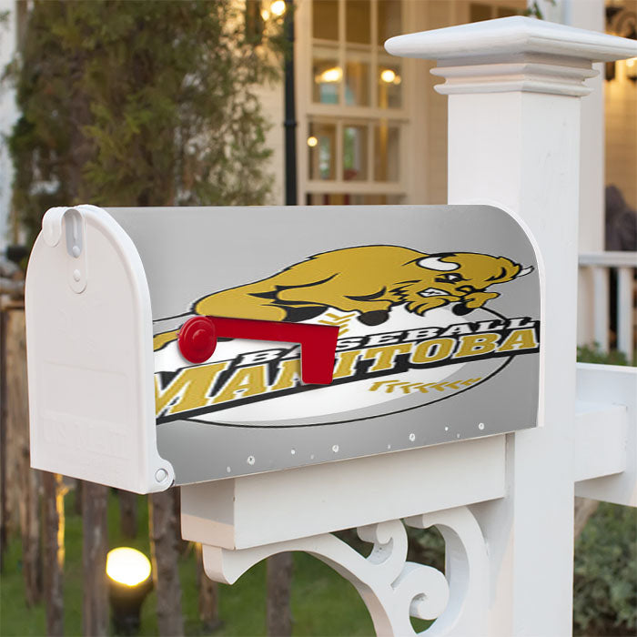 Manitoba Baseball Logo Gray Magnetic Mailbox Cover 18" X 21" Outdoor Decor