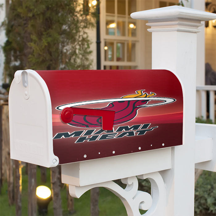 Miami Heat Nba Logo Wallpaper Magnetic Mailbox Cover 18" X 21" Outdoor Decor