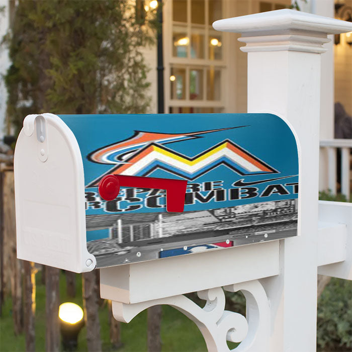 Miami Marlins Magnetic Mailbox Cover 18" X 21" Outdoor Decor