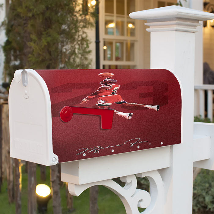 Michael Jordan Red Signature Magnetic Mailbox Cover 18" X 21" Outdoor Decor