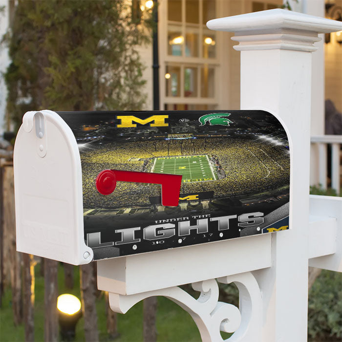 Michigan Wolverines Stadium Magnetic Mailbox Cover 18" X 21" Outdoor Decor