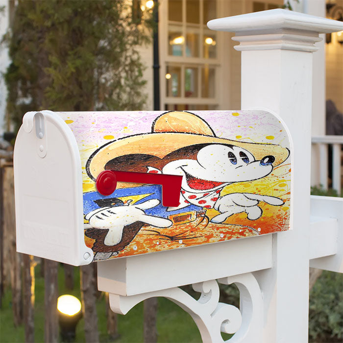 Mickey Mouse Brush Art Magnetic Mailbox Cover 18" X 21" Outdoor Decor