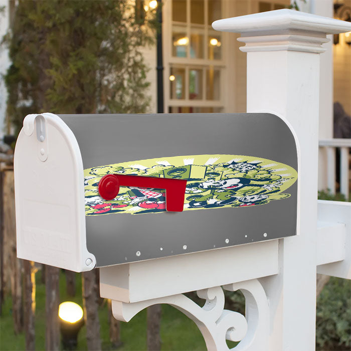 Mickey Mouse Dance Hiphop Style Cartoon Illustr Magnetic Mailbox Cover 18" X 21" Outdoor Decor