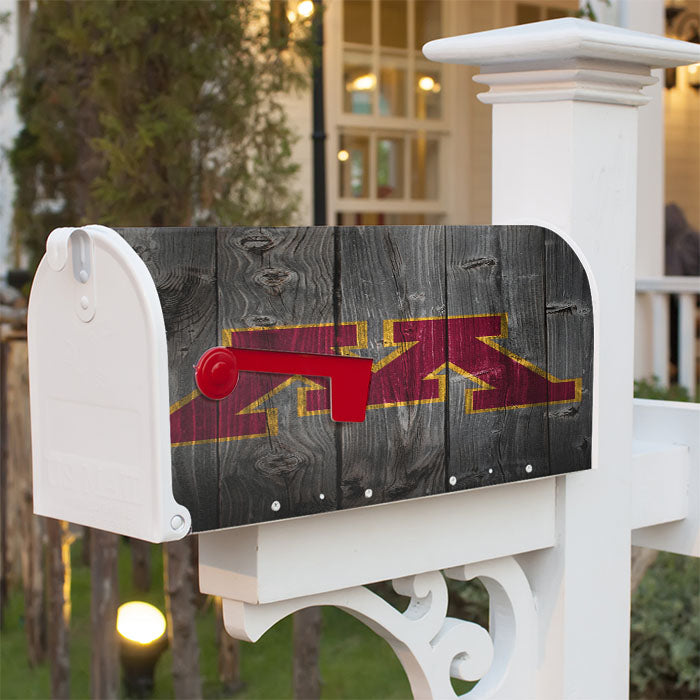 Minnesota Golden Gophers Dark Wood Logo Magnetic Mailbox Cover 18" X 21" Outdoor Decor