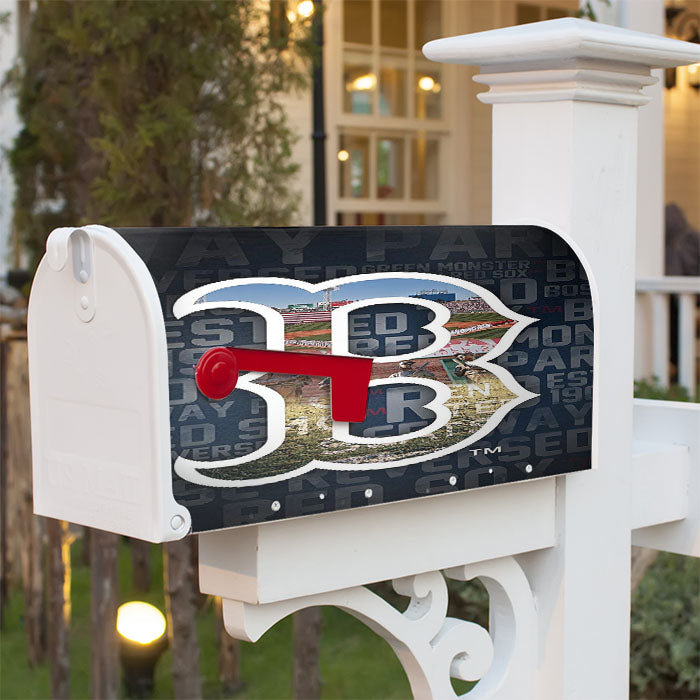 Mlb Boston Red Magnetic Mailbox Cover 18" X 21" Outdoor Decor